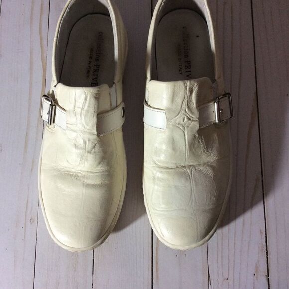 COLLECTION PRIVEE? Leather Shoes Off White size 38 - Picture 1 of 8